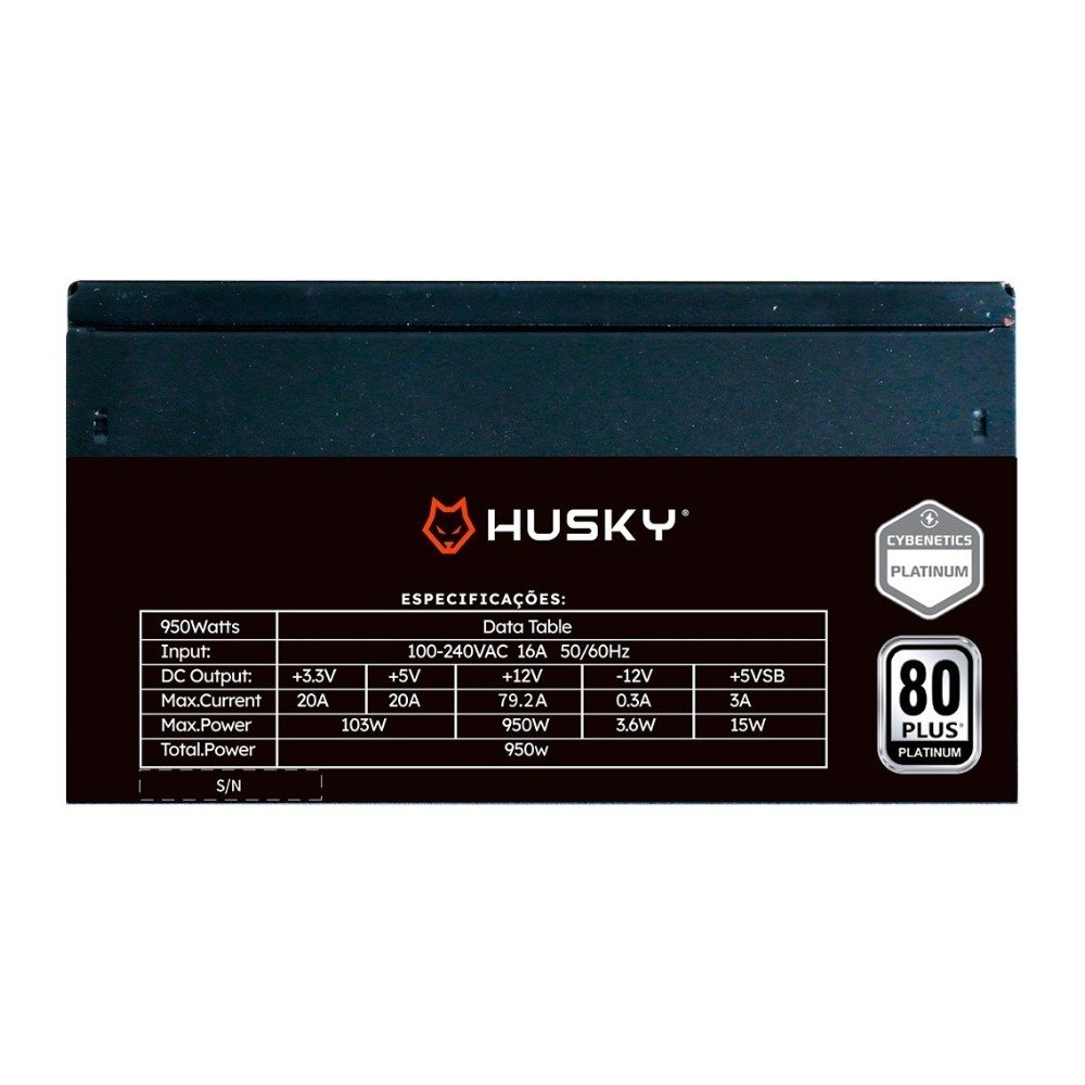 Imagem 13 de 15 do produto Kit Gabinete Gamer Husky Dome 700, 7 Fans ARGB, Vidro Temperado Frontal/Lateral + Fonte Husky Sledger 950W, 80 Plus Platinum, PFC ativo, Bivolt