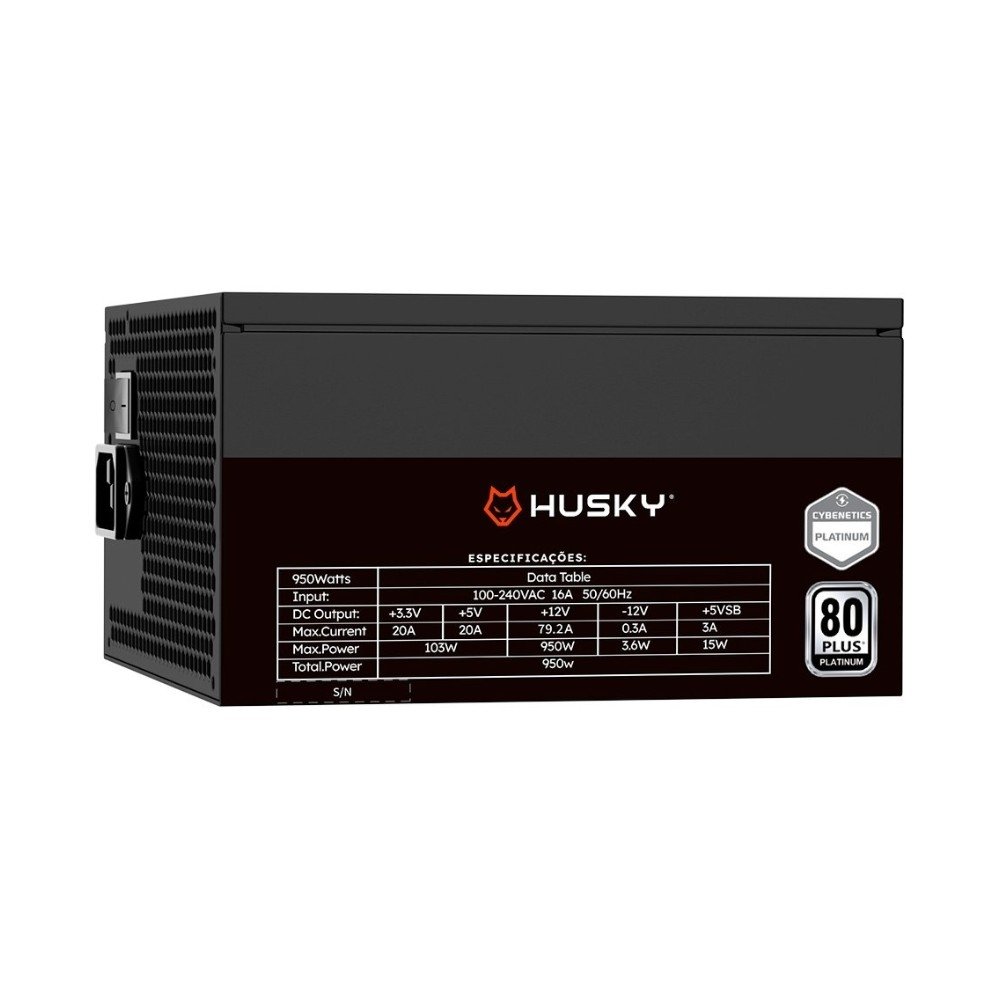 Imagem 14 de 15 do produto Kit Gabinete Gamer Husky Dome 700, 7 Fans ARGB, Vidro Temperado Frontal/Lateral + Fonte Husky Sledger 950W, 80 Plus Platinum, PFC ativo, Bivolt