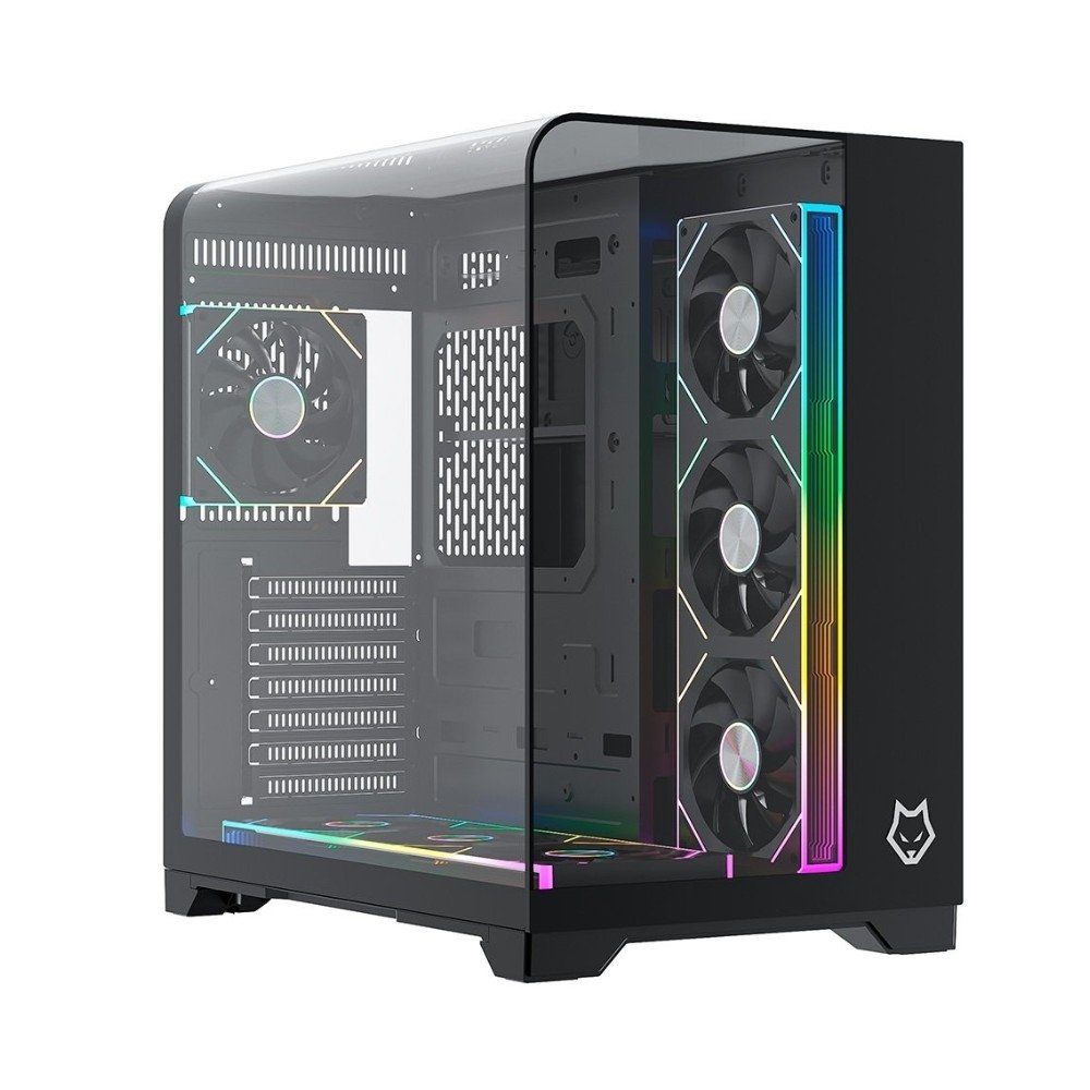 Imagem 3 de 15 do produto Kit Gabinete Gamer Husky Dome 700, 7 Fans ARGB, Vidro Temperado Frontal/Lateral + Fonte Husky Sledger 950W, 80 Plus Platinum, PFC ativo, Bivolt