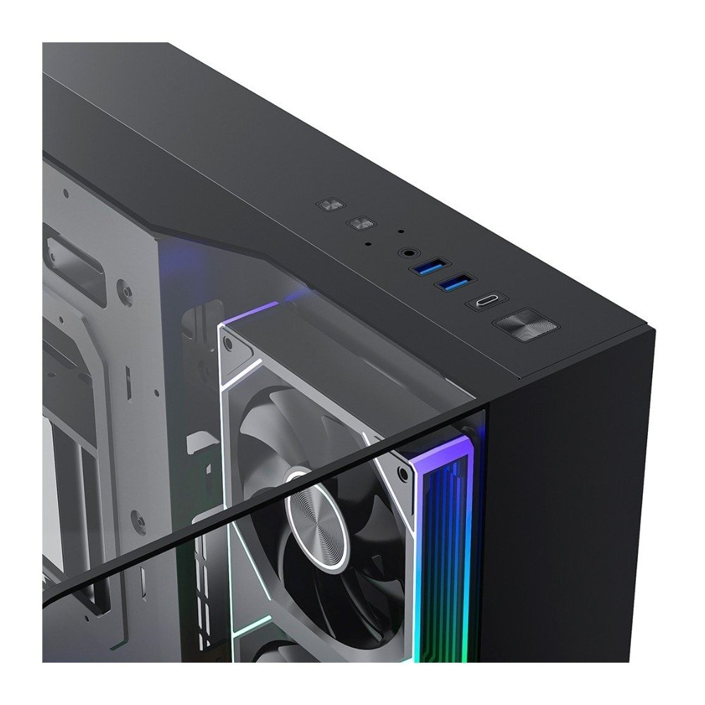 Imagem 6 de 15 do produto Kit Gabinete Gamer Husky Dome 700, 7 Fans ARGB, Vidro Temperado Frontal/Lateral + Fonte Husky Sledger 950W, 80 Plus Platinum, PFC ativo, Bivolt