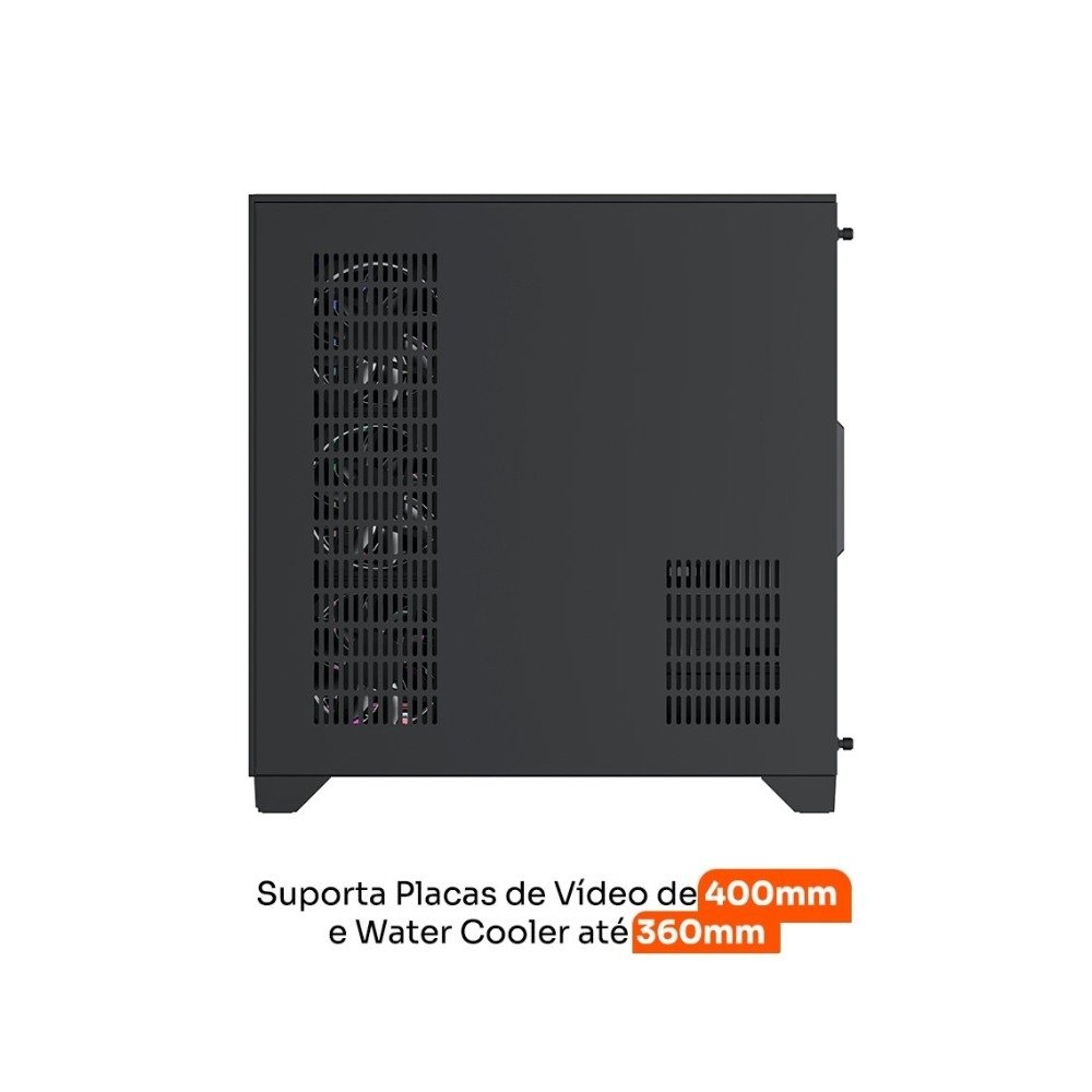 Imagem 5 de 15 do produto Kit Gabinete Gamer Husky Dome 700, 7 Fans ARGB, Vidro Temperado Frontal/Lateral + Fonte Husky Sledger 950W, 80 Plus Platinum, PFC ativo, Bivolt