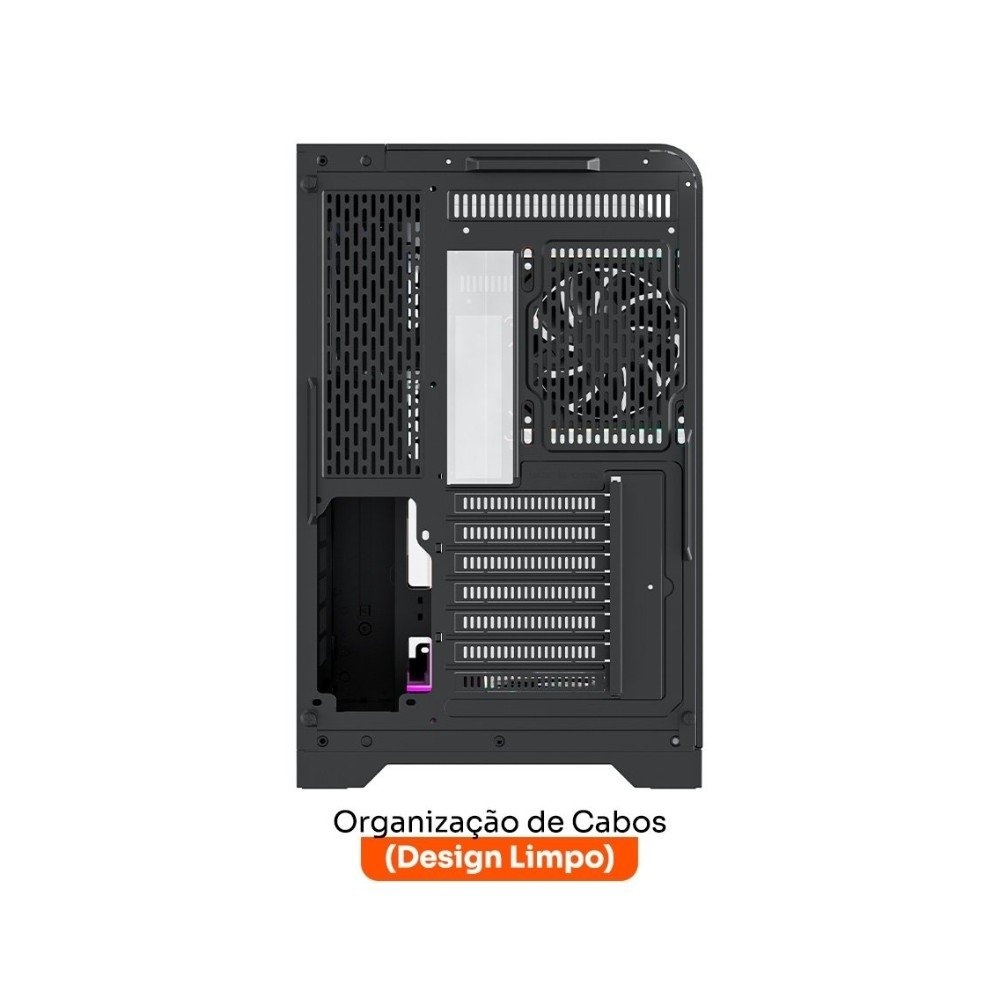 Imagem 8 de 15 do produto Kit Gabinete Gamer Husky Dome 700, 7 Fans ARGB, Vidro Temperado Frontal/Lateral + Fonte Husky Sledger 950W, 80 Plus Platinum, PFC ativo, Bivolt
