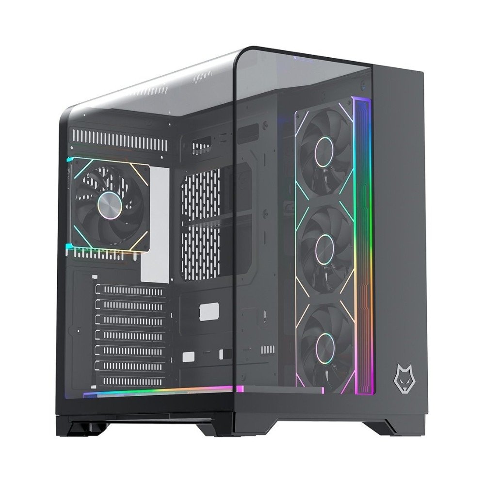 Imagem 2 de 15 do produto Kit Gabinete Gamer Husky Dome 700, 7 Fans ARGB, Vidro Temperado Frontal/Lateral + Fonte Husky Sledger 950W, 80 Plus Platinum, PFC ativo, Bivolt