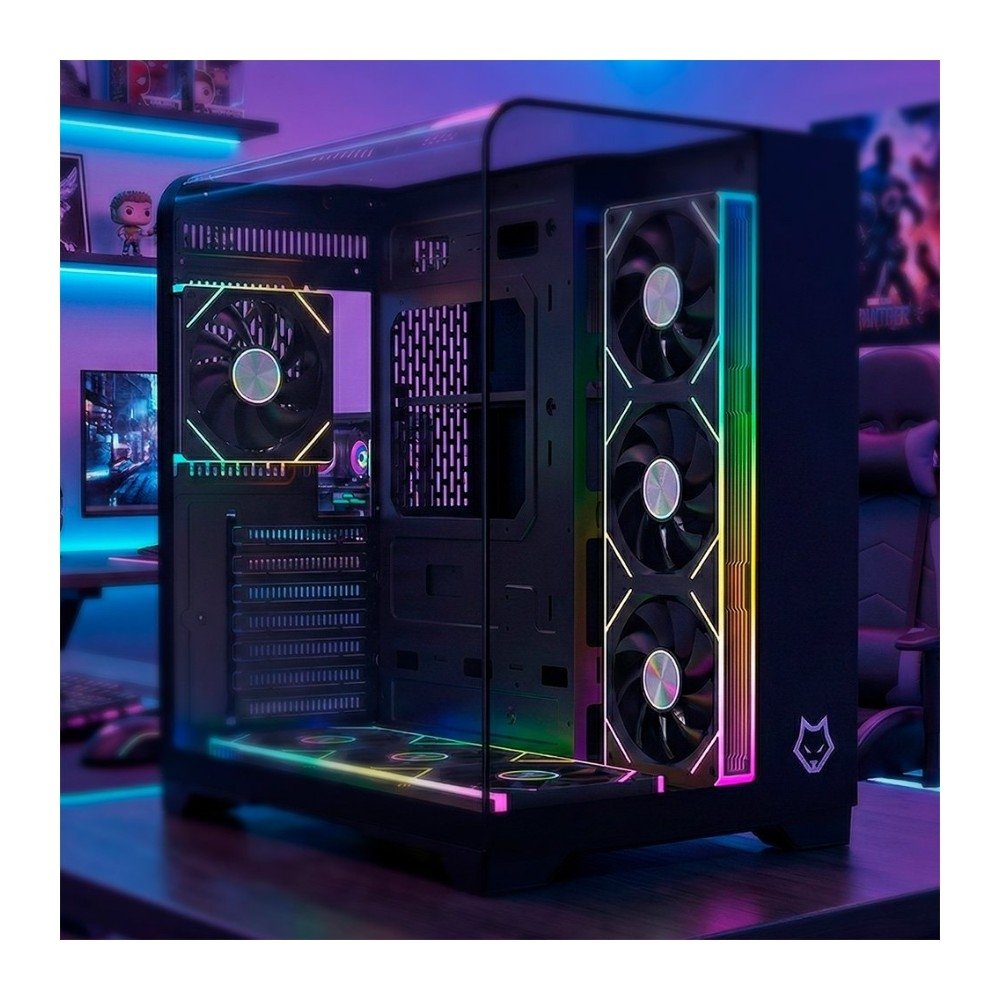 Imagem 9 de 15 do produto Kit Gabinete Gamer Husky Dome 700, 7 Fans ARGB, Vidro Temperado Frontal/Lateral + Fonte Husky Sledger 950W, 80 Plus Platinum, PFC ativo, Bivolt