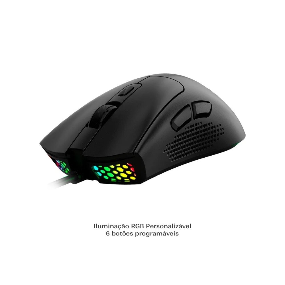 Kit Teclado Gamer Balão.info! TG700, Branco, 65%, ABNT2, RGB, Switch Gateron Red + Mouse Gamer Balão.info Arrow, RGB, 16000 DPI, 7 Botões, Preto - view 6