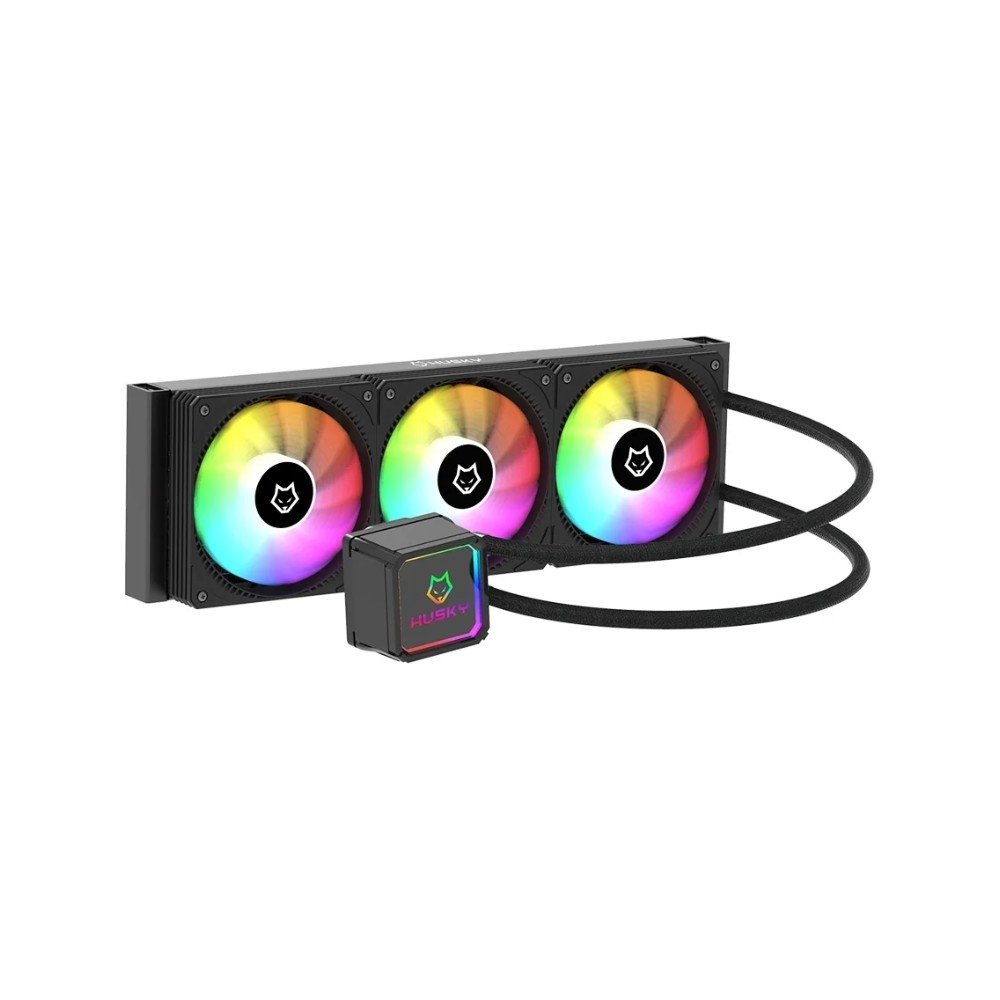 Imagem 5 de 7 do produto Gabinete Gamer Husky Dome 210, Mini Tower, M-ATX, Lateral e Frontal em Vidro, Sem FANs, Preto + Water Cooler Husky Freezy, ARGB, 360mm, AMD e Intel, Preto