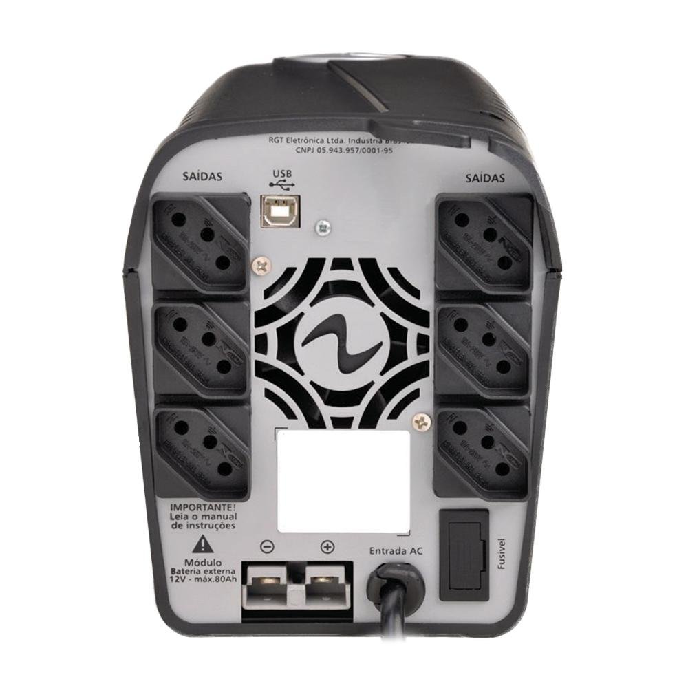 Nobreak Ragtech NEW 1500VA CBU, Bivolt Aut, Saida 115V, 6 Tomadas, 1 Bateria 7Ah, Expansão bat e USB - 4176 - view 2
