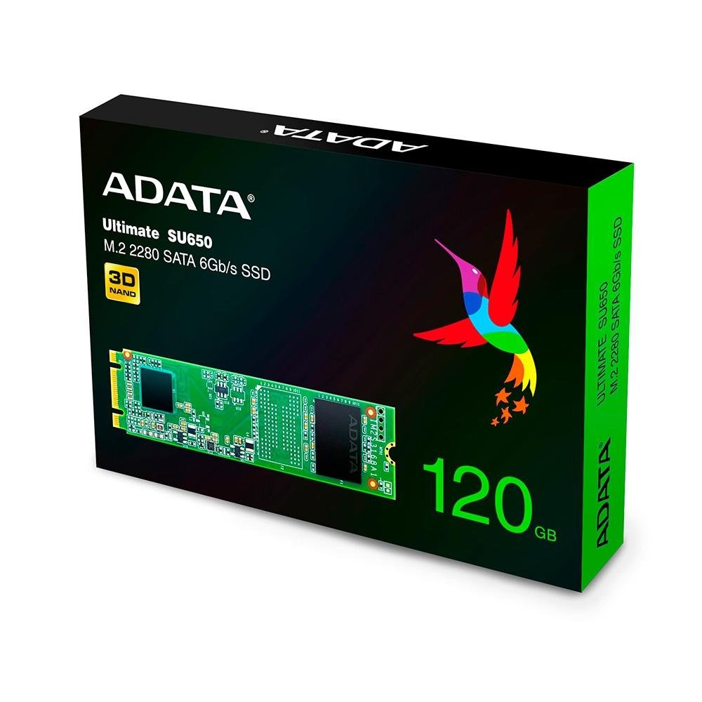 Imagem 5 de 5 do produto SSD Adata Ultimate SU650, 120GB, M.2, Leitura: 550MB/s e Gravação: 410MB/s - ASU650NS38-120GT-C