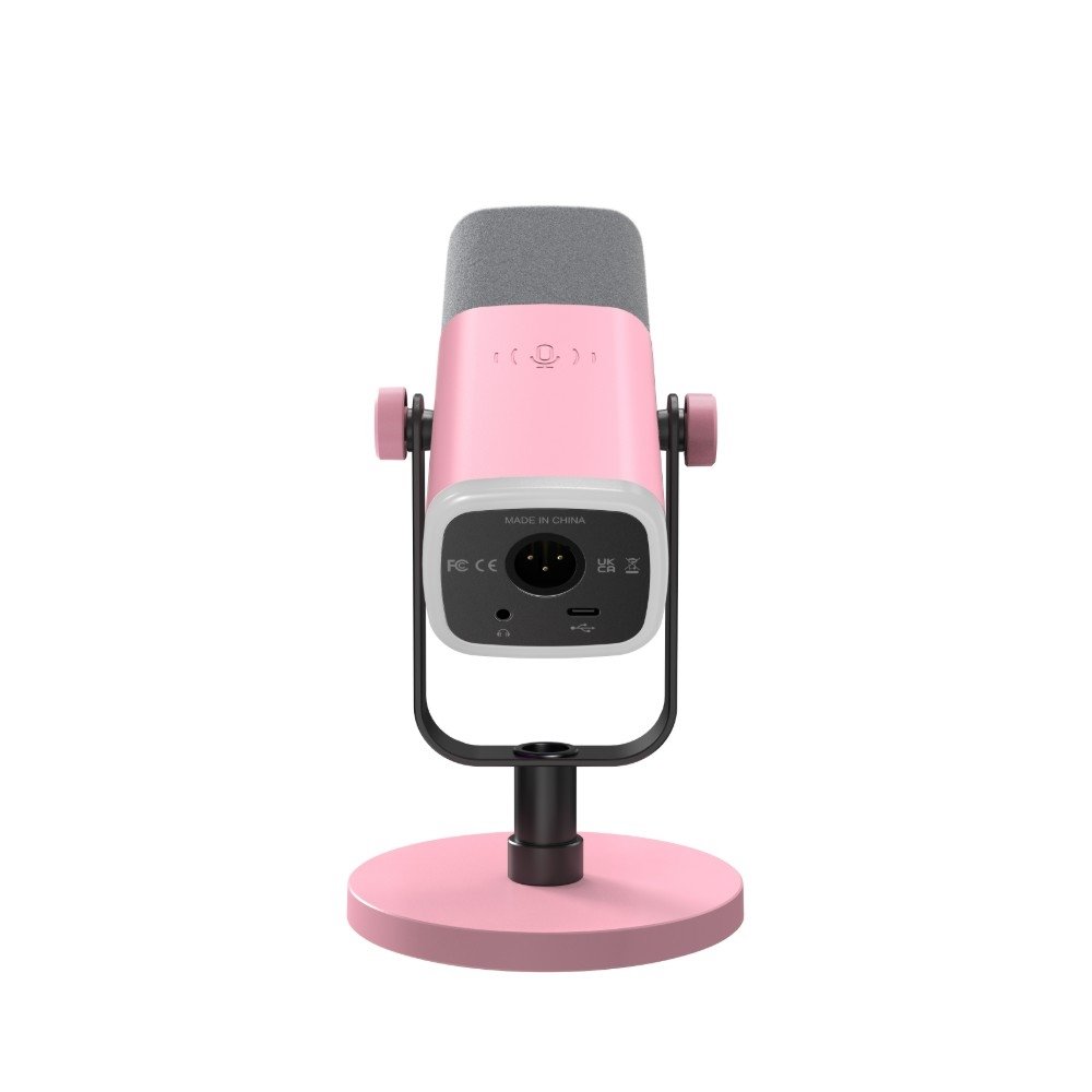 Imagem 3 de 10 do produto Microfone Dinâmico Fifine AM8, de Mesa, Podcast, com Suporte, LED, USB e XLR, Rosa - AM8P