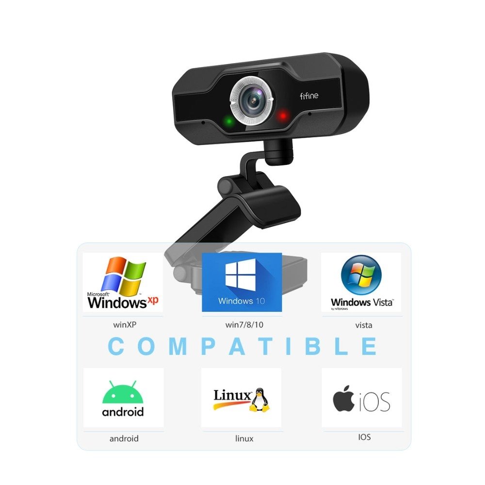 Imagem 2 de 4 do produto Webcam Fifine K432, 1080p, 30 FPS, com Microfone, USB, Foco Automático, Preto - K432