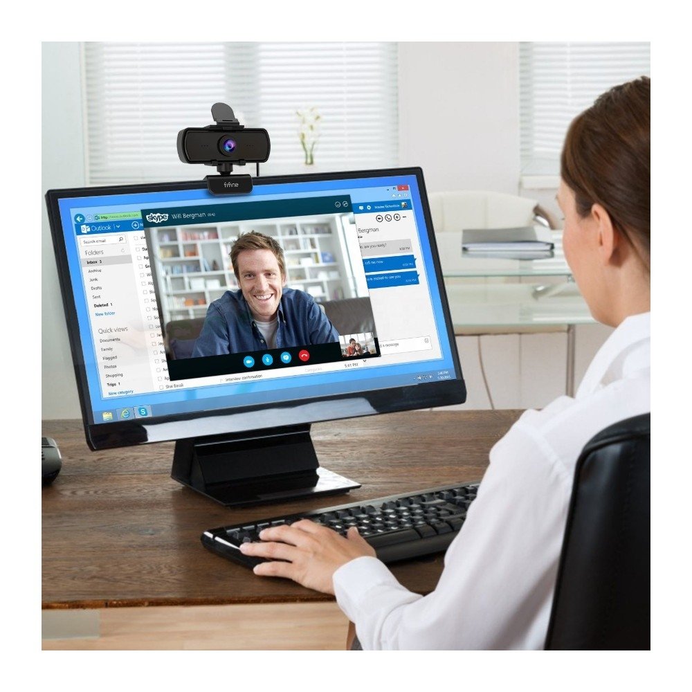 Imagem 3 de 4 do produto Webcam Fifine K420, 1440p 2K, 30 FPS, com Microfone, USB, com Cobertura de Privacidade, Preto - K420