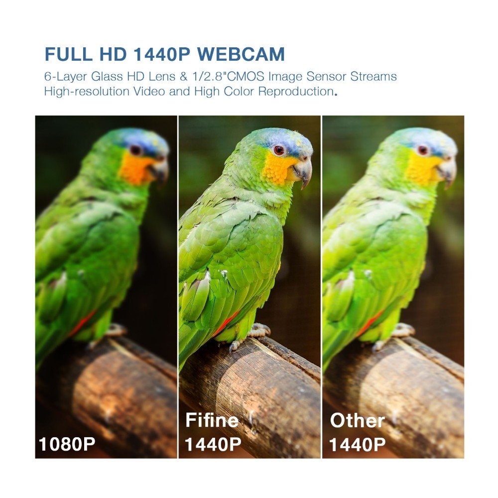 Imagem 4 de 4 do produto Webcam Fifine K420, 1440p 2K, 30 FPS, com Microfone, USB, com Cobertura de Privacidade, Preto - K420