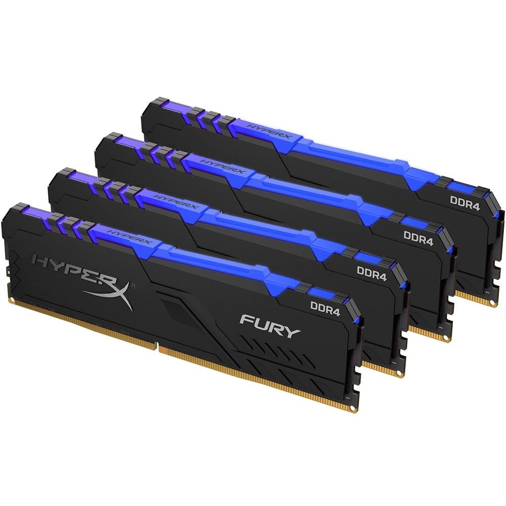 Imagem 2 de 3 do produto Memória HyperX Fury RGB, 64GB (4x16GB), 3200MHz, DDR4, CL16, Preto - HX432C16FB3AK4/64