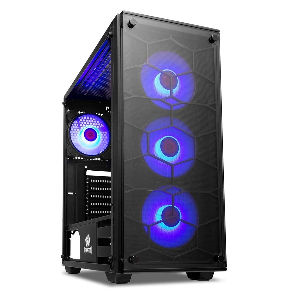 Gabinete Gamer Redragon Wheel Jack, Mid Tower, Lateral e Frontal em Vidro - GC-606BK
