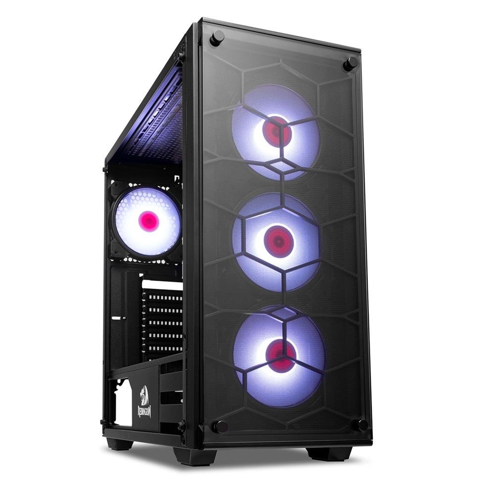 Gabinete Gamer Redragon Wheel Jack, Mid Tower, Lateral e Frontal em Vidro - GC-606BK