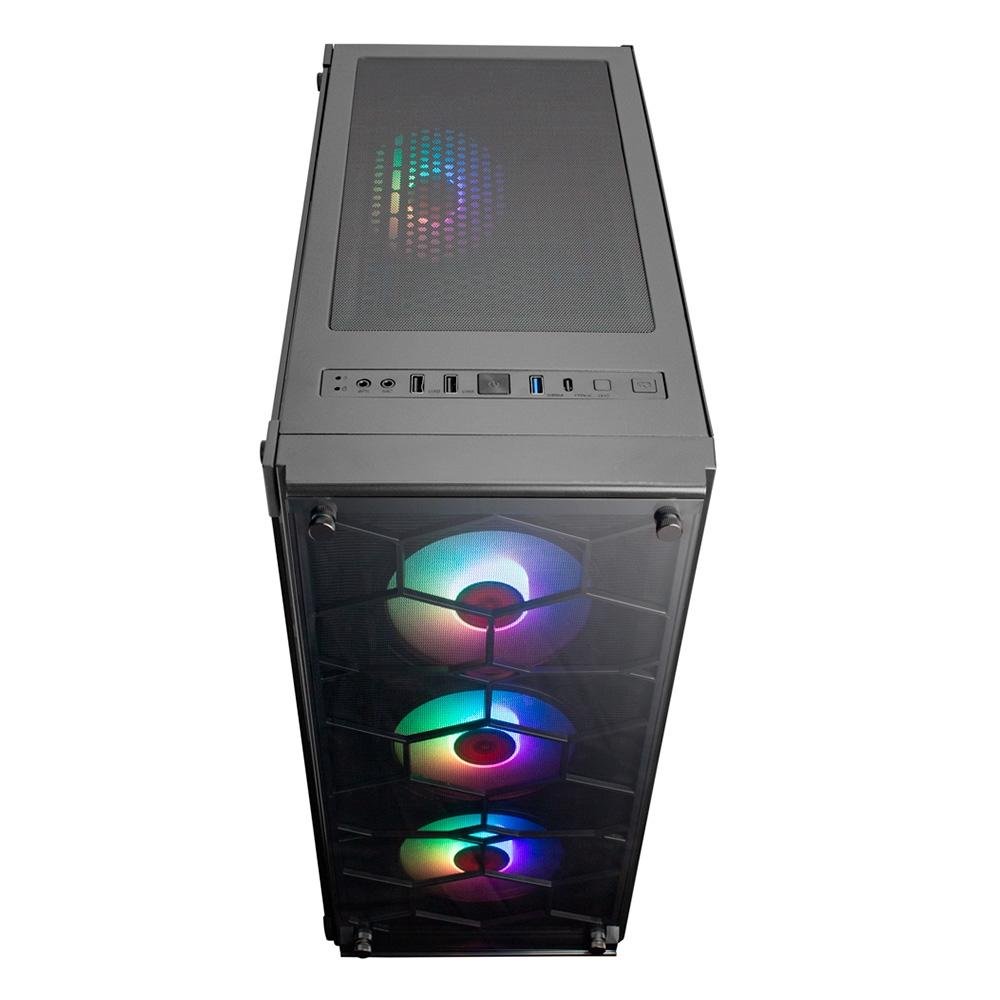 Imagem 12 de 24 do produto Gabinete Gamer Redragon Wheel Jack, Mid Tower, Lateral e Frontal em Vidro - GC-606BK