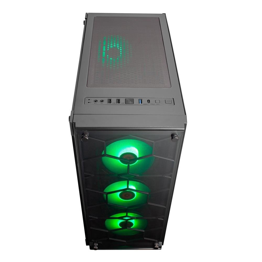 Imagem 21 de 24 do produto Gabinete Gamer Redragon Wheel Jack, Mid Tower, Lateral e Frontal em Vidro - GC-606BK