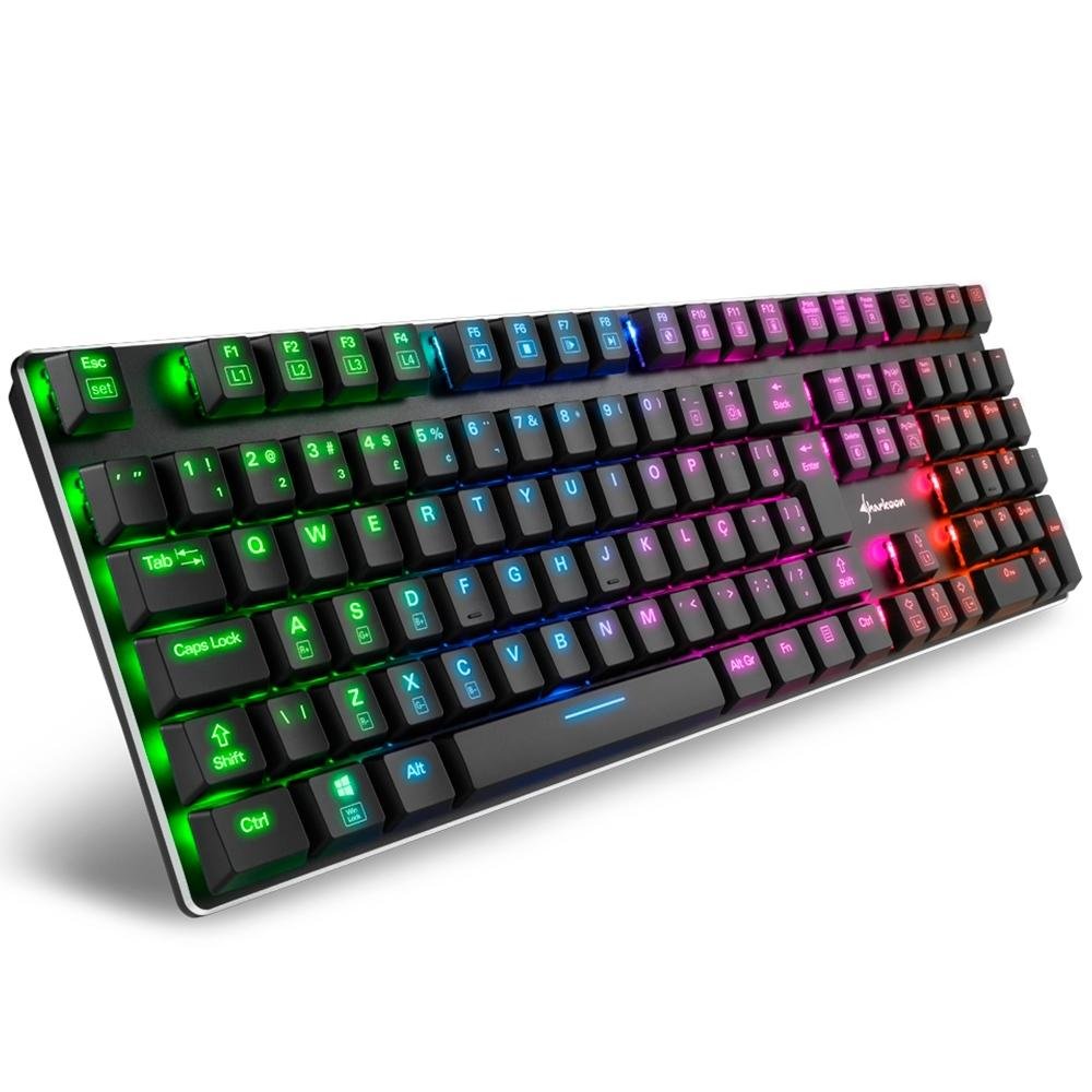 バイオレッド Teclado Mecânico Gamer Sharkoon PureWriter RGB, Switch Kailh