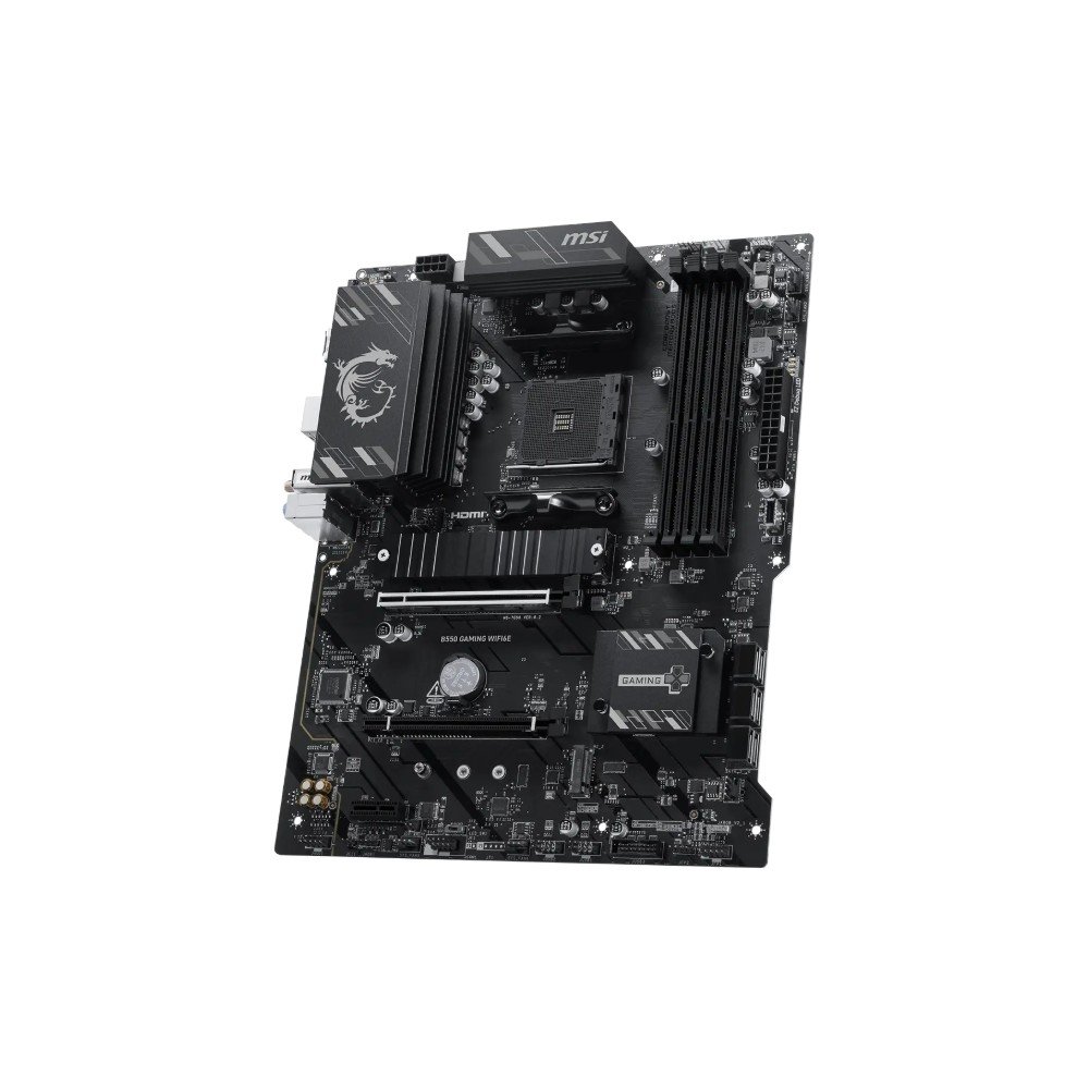 Placa-Mãe MSI B550 Gaming WiFi6E, AMD AM4, ATX, DDR4, Wi-Fi 6E, Bluetooth 5.3, Preto e Prata - B550 GAMING WIFI6E - view 2