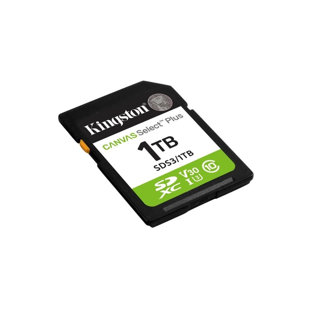 Cartão de Memória SD KIngston de 1TB Canvas Select Plus Gen3, Leitura: 150MB/s, Classe 10, U3, V30 - SDS3/1TB