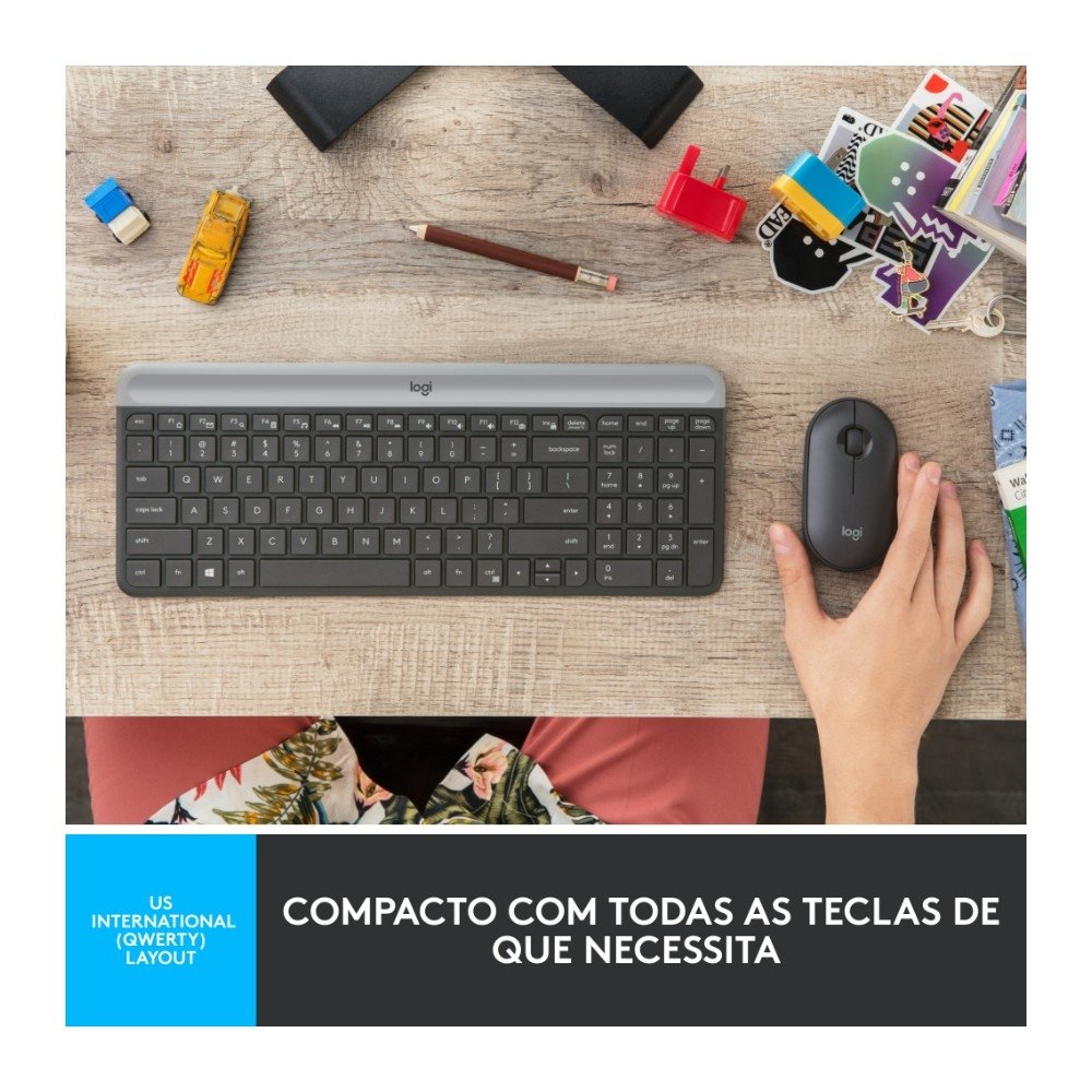 Combo Teclado e Mouse sem fio ( Balão.info) MK470 com Design Slim, Digitação e Clique Silencioso, Mouse Ambidestro e Pilhas Inclusas - 920-( Balão.info - foto 2