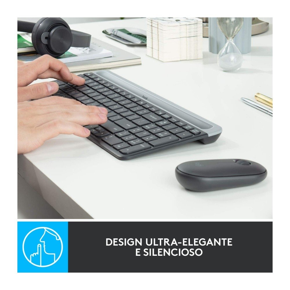 Combo Teclado e Mouse sem fio Logitech MK470 com Design Slim, Digitação e Clique Silencioso, Mouse Ambidestro e Pilhas Inclusas - 920-009268 - view 3