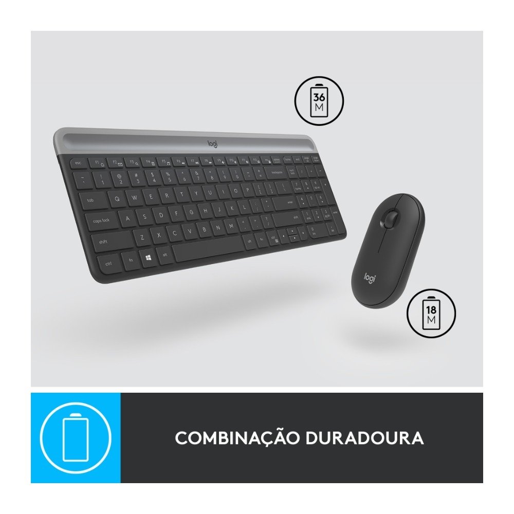 Combo Teclado e Mouse sem fio Logitech MK470 com Design Slim, Digitação e Clique Silencioso, Mouse Ambidestro e Pilhas Inclusas - 920-009268 - view 5