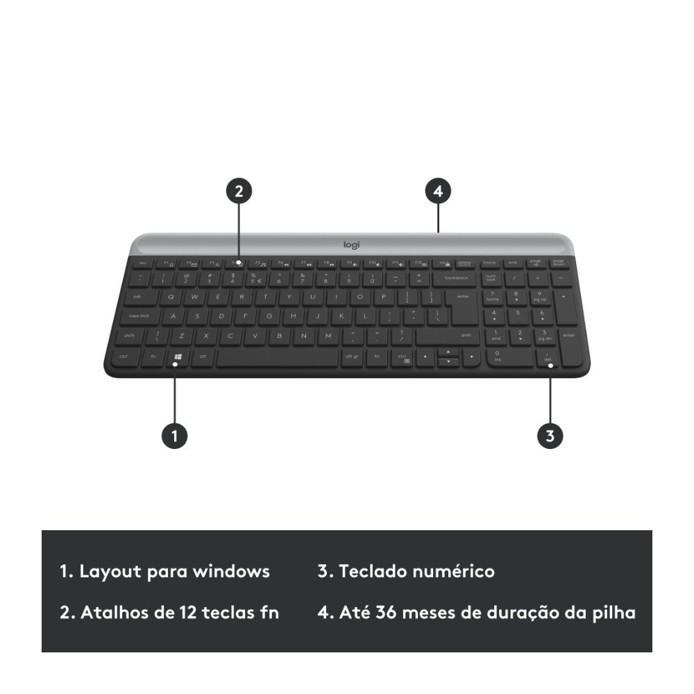 Combo Teclado e Mouse sem fio ( Balão.info) MK470 com Design Slim, Digitação e Clique Silencioso, Mouse Ambidestro e Pilhas Inclusas - 920-( Balão.info - foto 6