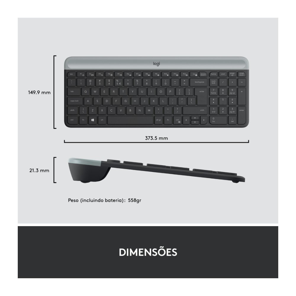 Combo Teclado e Mouse sem fio ( Balão.info) MK470 com Design Slim, Digitação e Clique Silencioso, Mouse Ambidestro e Pilhas Inclusas - 920-( Balão.info - foto 8