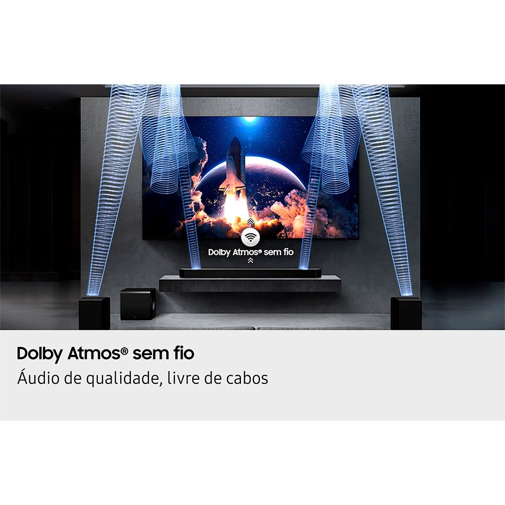Soundbar Samsung Série Q HW-Q990H, Bluetooth, 656W, com Subwoofer Sem Fio, 11.1.4 Canais, Dolby Atmos, Preto - HWQ990HZD - view 10