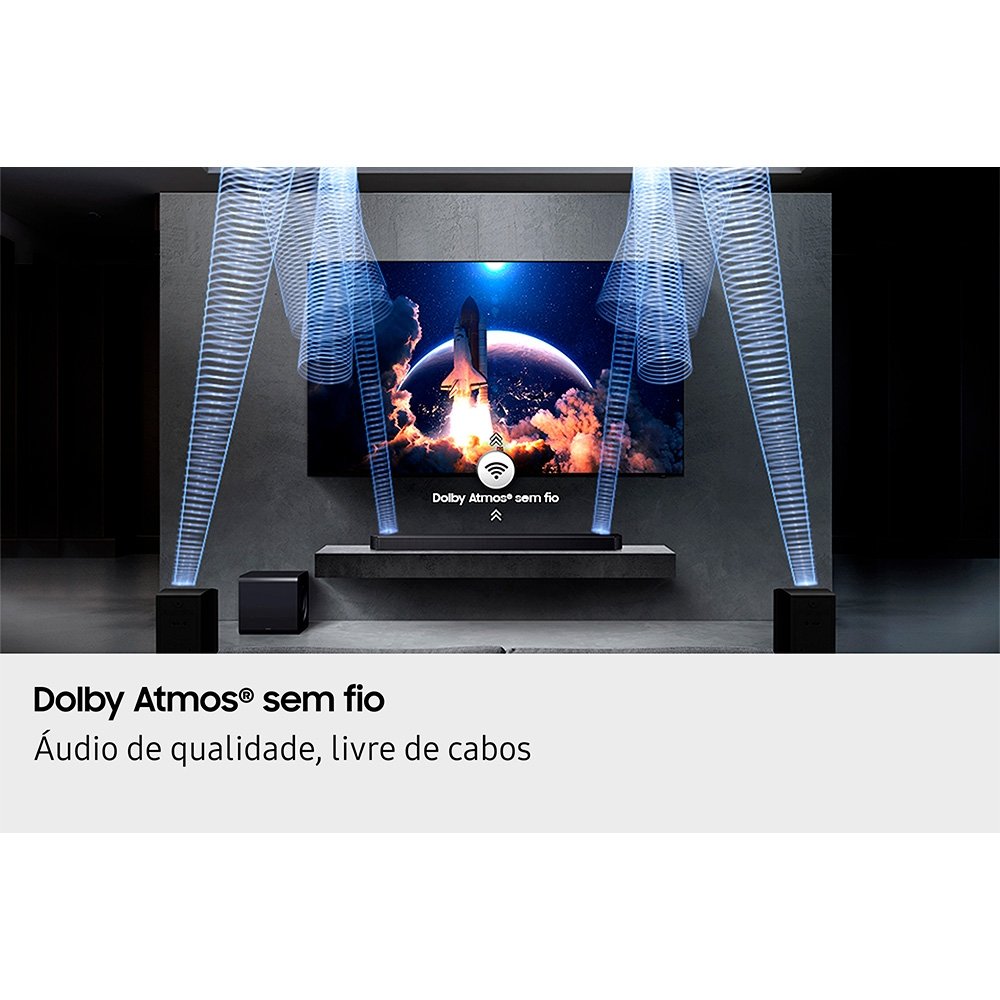 Soundbar Samsung Série Q HW-Q930H, Bluetooth, 540W, com Subwoofer Sem Fio, 9.1.4 Canais, Dolby Atmos, Preto - HWQ930HZD - view 10