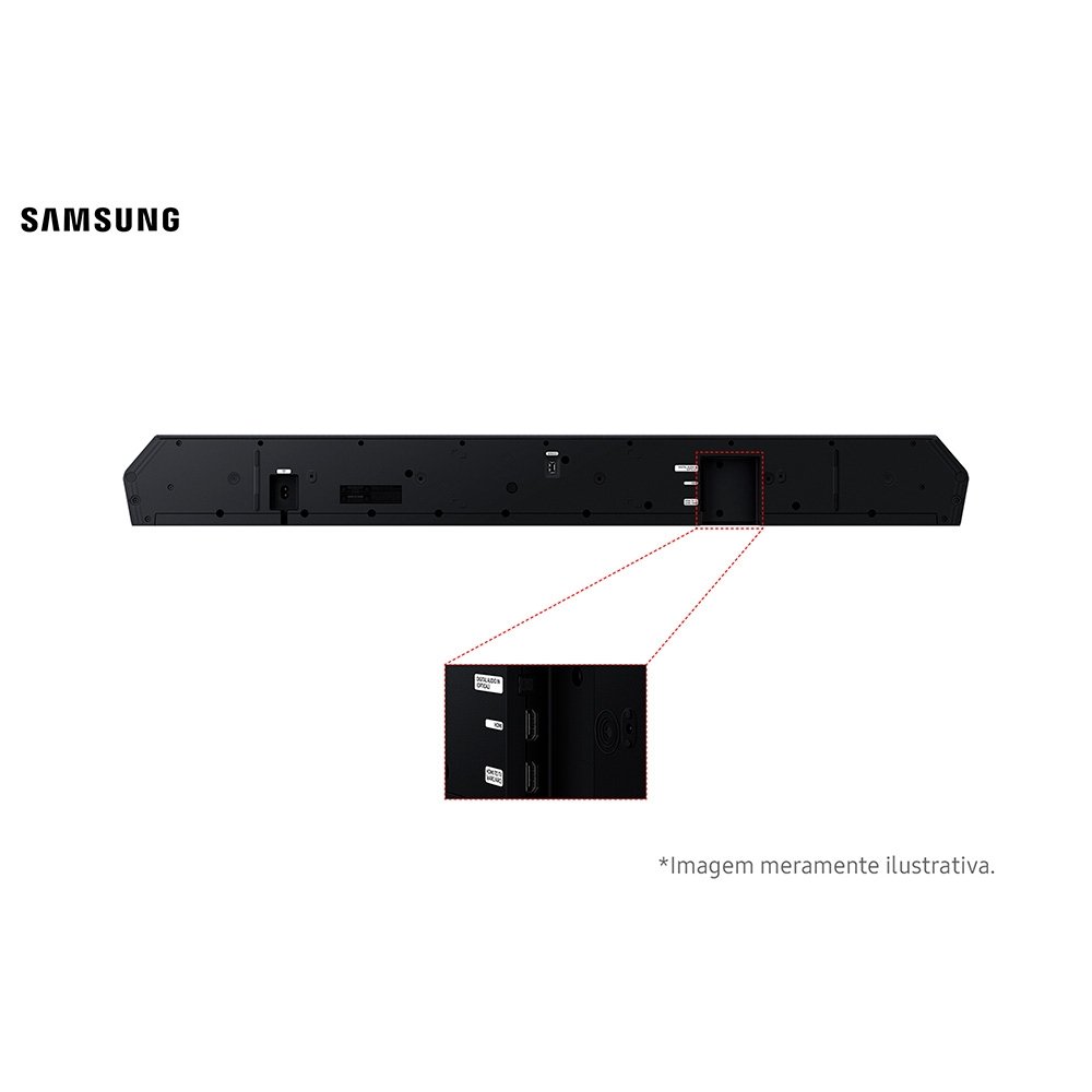 Imagem 3 de 12 do produto Soundbar Samsung Série Q HW-Q800H, Bluetooth, 360W, com Subwoofer Sem Fio, 5.1.2 Canais, Dolby Atmos, Preto - HWQ800HZD
