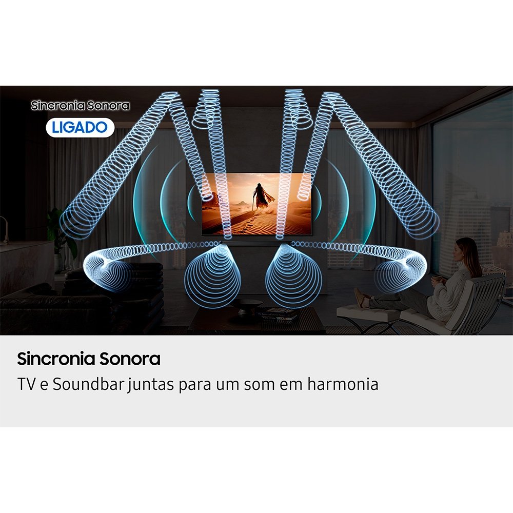 Imagem 10 de 12 do produto Soundbar Samsung Série Q HW-Q800H, Bluetooth, 360W, com Subwoofer Sem Fio, 5.1.2 Canais, Dolby Atmos, Preto - HWQ800HZD