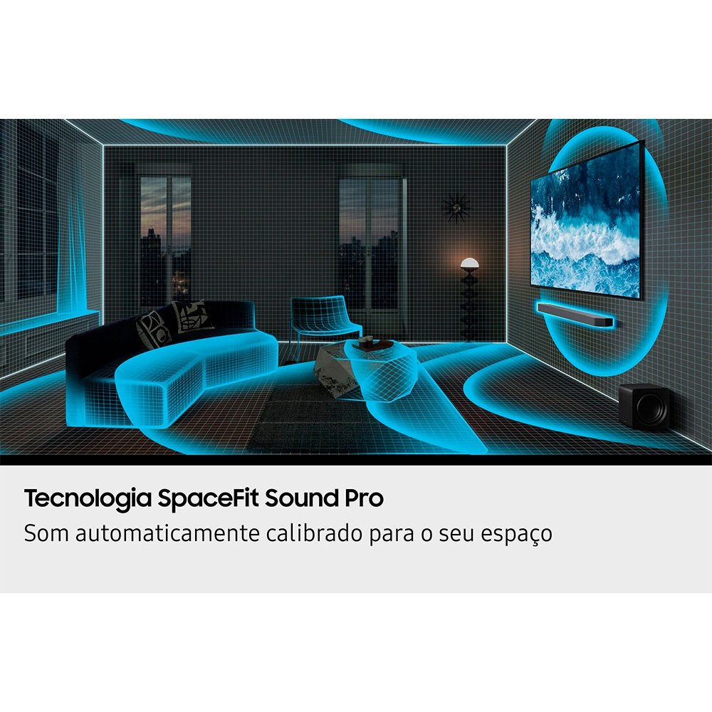 Imagem 11 de 12 do produto Soundbar Samsung Série Q HW-Q800H, Bluetooth, 360W, com Subwoofer Sem Fio, 5.1.2 Canais, Dolby Atmos, Preto - HWQ800HZD