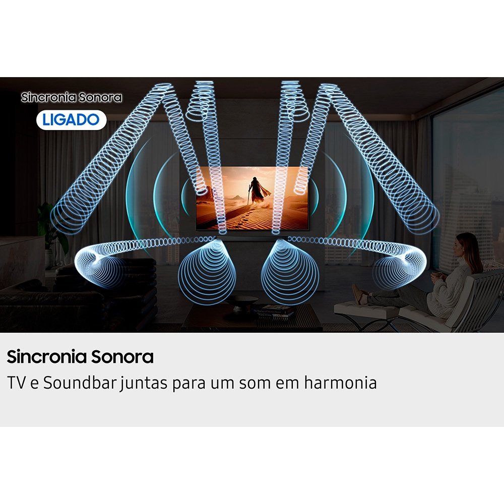 Soundbar Samsung Série Q HW-Q600H, Bluetooth, 360W, com Subwoofer Sem Fio, 3.1.2 Canais, Dolby Atmos, Preto - HWQ600HZD - view 10