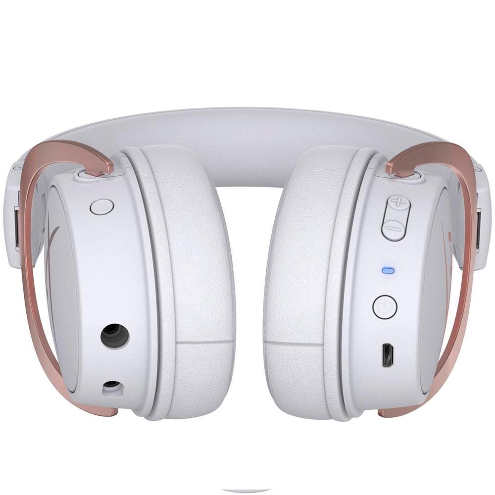 Headset Sem Fio Gamer HyperX Cloud Mix Rose Gold, Bluetooth, Drivers 40mm, Branco - HX-HSCAM-RG/WW Headset Sem Fio Gamer HyperX Cloud Mix Rose Gold, Bluetooth, Drivers 40mm, Branco - HX-HSCAM-RG/WW