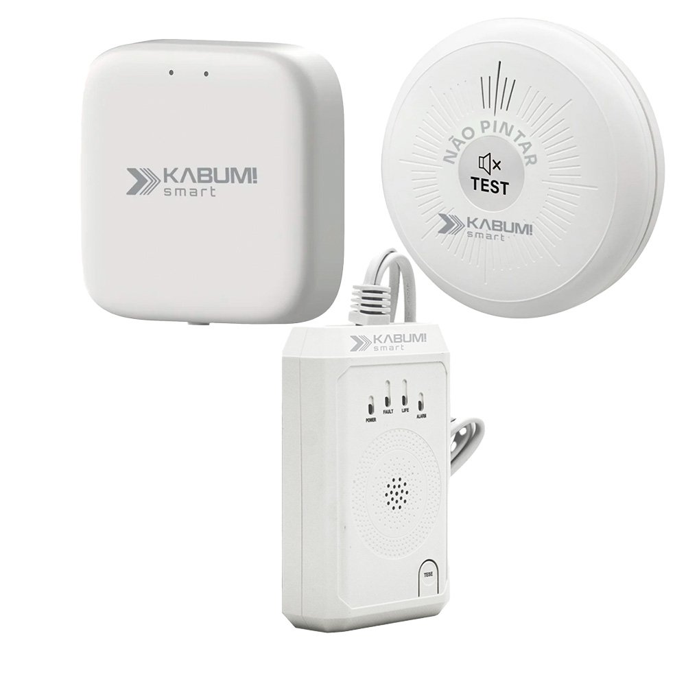 Kit alarmes + Zigbee - HUB Gateway Zigbee Balão.info Smart + Alarme de Fumaça Balão.info Smart Sniffer + Alarme de Gás Balão.info Smart Sniffer
