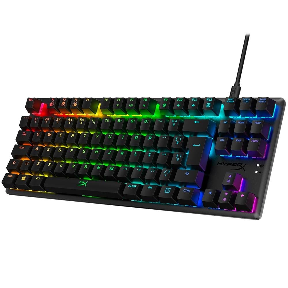 Teclado Mecânico Gamer HyperX Alloy Origins Core, RGB, Switch HyperX Red, USB Tipo-C, ABNT2, Preto - 4P5P3A2#AC4 Teclado Mecânico Gamer HyperX Alloy Origins Core, RGB, Switch HyperX Red, USB Tipo-C, ABNT2, Preto - 4P5P3A2#AC4