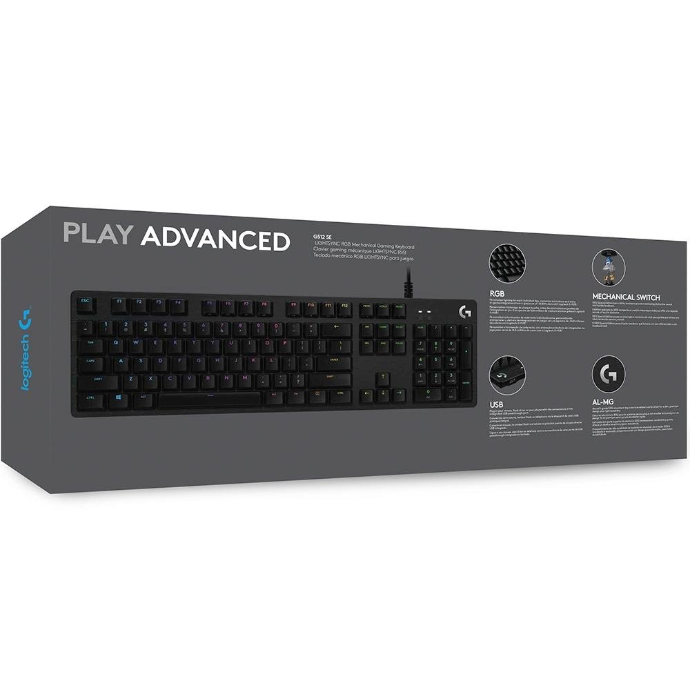 Imagem 5 de 5 do produto Teclado Mecânico Gamer Logitech G512 SE, RGB, Switch Clicky Azul, US - 920-009300