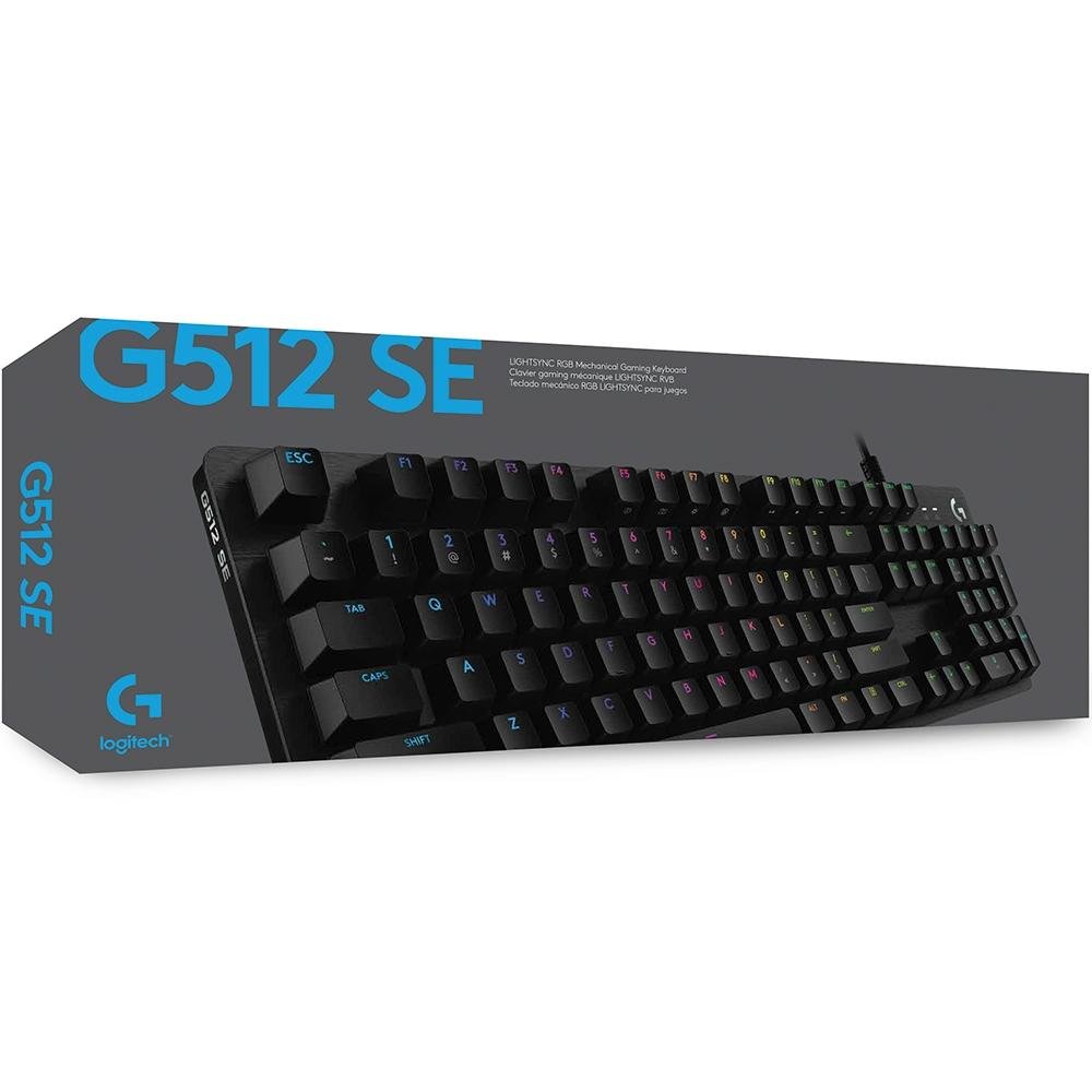 Imagem 4 de 5 do produto Teclado Mecânico Gamer Logitech G512 SE, RGB, Switch Clicky Azul, US - 920-009300
