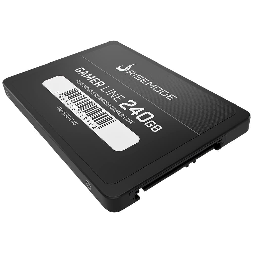 SSD Rise Mode Gamer Line, 240GB, SATA III, Leitura: 530MB/s, Gravação: 520MB/s, Preto - RM-SSD-240 SSD Rise Mode Gamer Line, 240GB, SATA III, Leitura: 530MB/s, Gravação: 520MB/s, Preto - RM-SSD-240