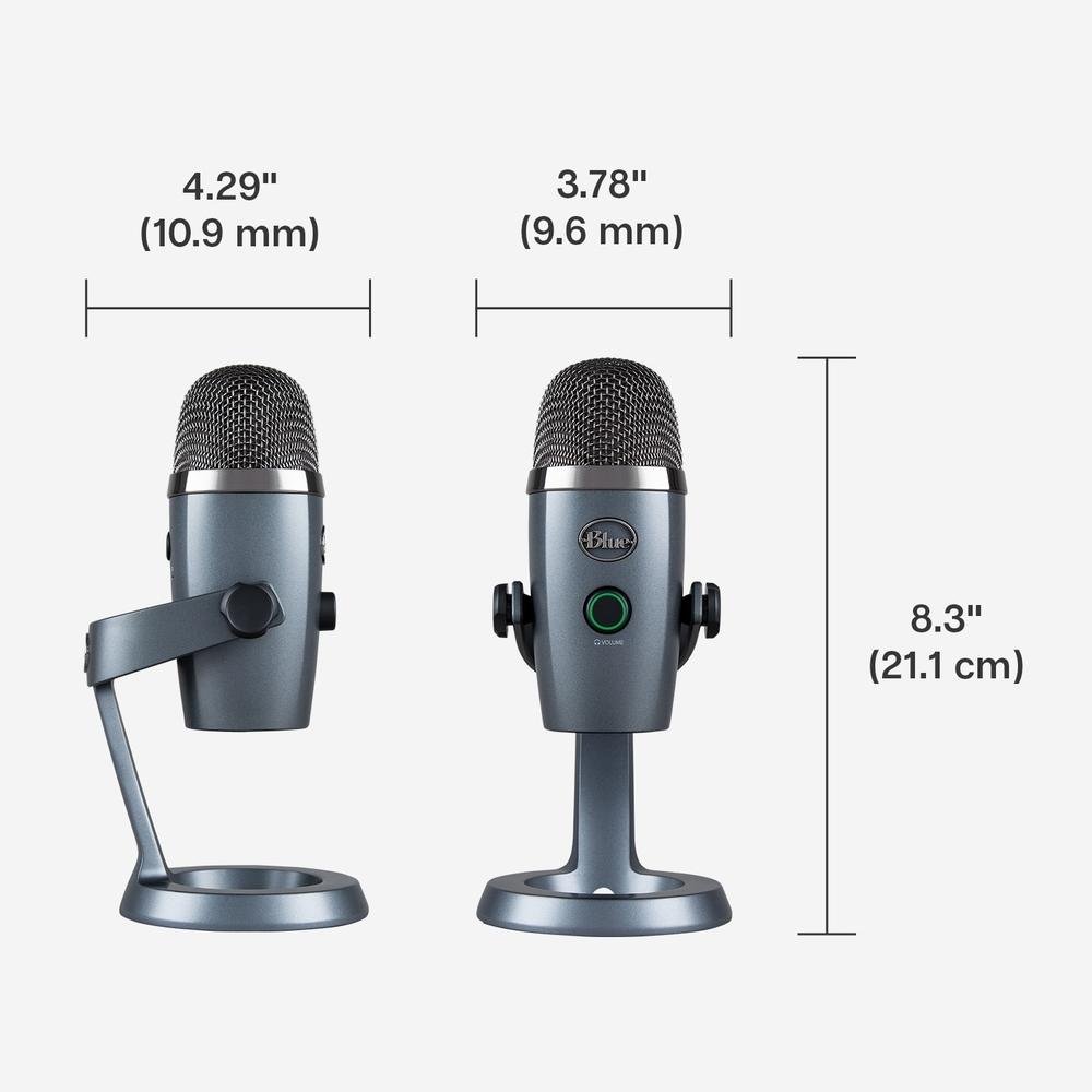 Imagem 5 de 11 do produto Microfone Condensador USB Blue Yeti Nano Cinza - 988-000088