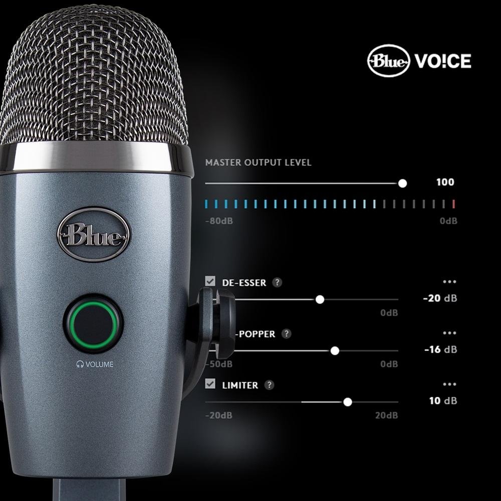 Microfone Condensador USB Blue Yeti Nano Cinza