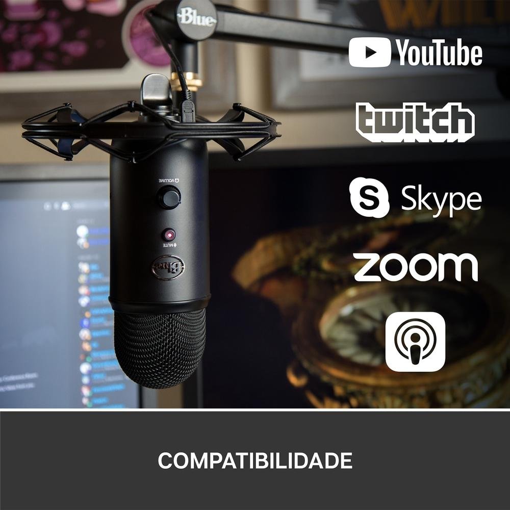 Microfone Condensador Blue Yeticaster Podcast | KaBuM!