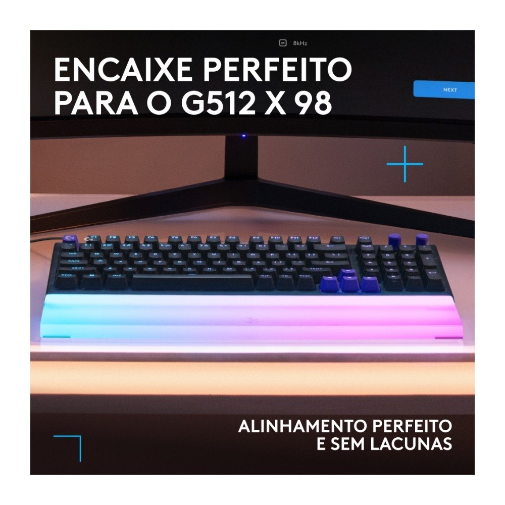 Apoio Para as Mãos Logitech G512 X PALM REST 98, Acrílico, LIGHTSYNC, RGB, para Teclado Gamer G512 X 98 - 943-001626