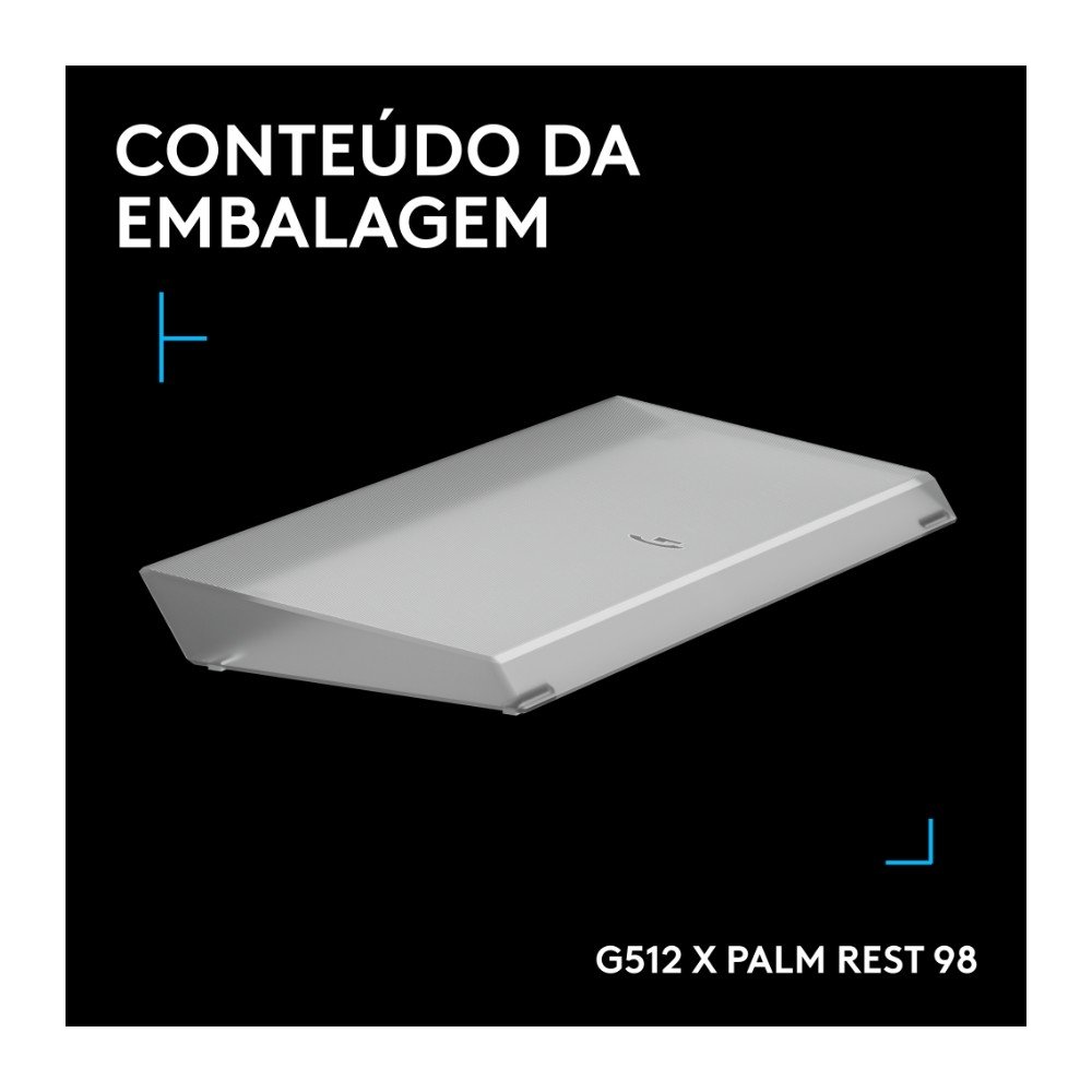 Apoio Para as Mãos Logitech G512 X PALM REST 98, Acrílico, LIGHTSYNC, RGB, para Teclado Gamer G512 X 98 - 943-001626
