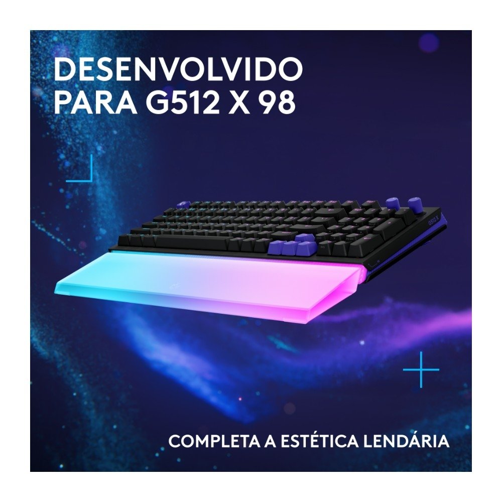 Imagem 9 de 9 do produto Apoio Para as Mãos Logitech G512 X PALM REST 98, Acrílico, LIGHTSYNC, RGB, para Teclado Gamer G512 X 98 - 943-001626