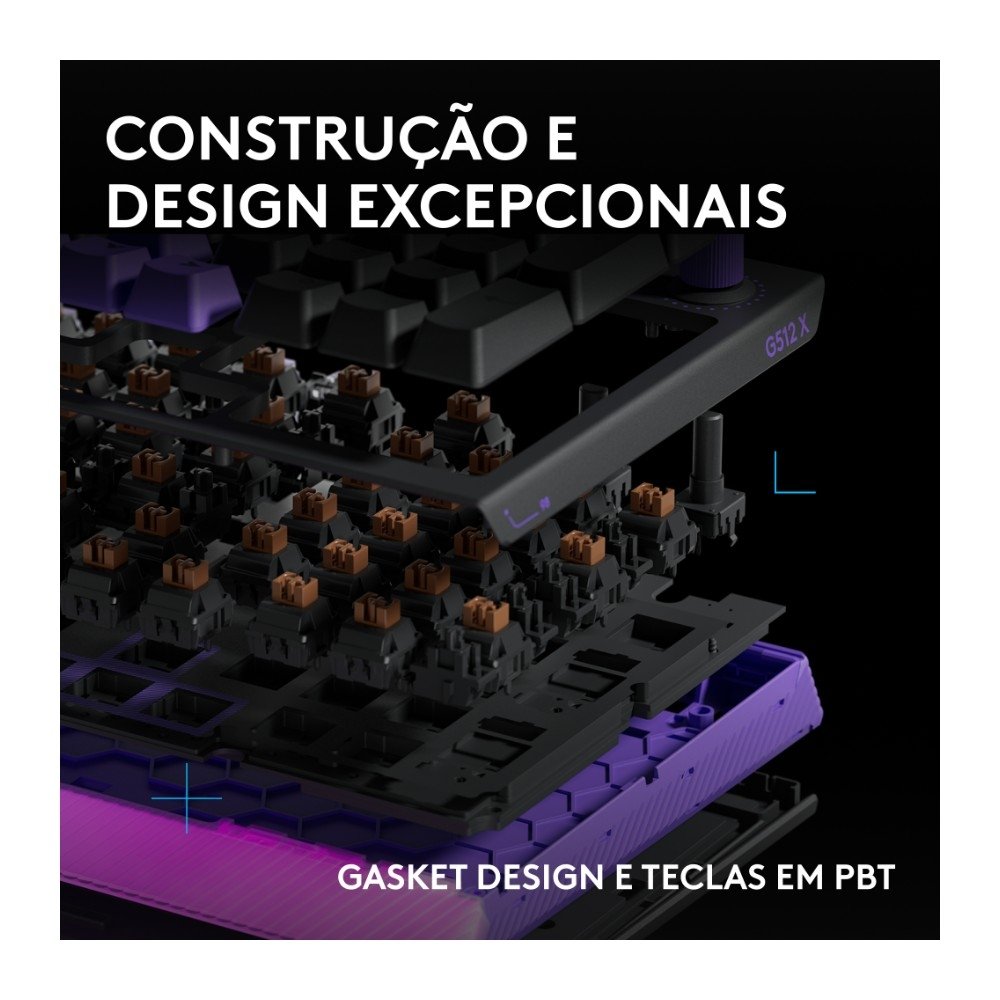 Imagem 10 de 11 do produto Teclado Magnético Mecânico Gamer Logitech G512 X 98, Hot swappable, RAPID TRIGGER, RGB LIGHTSYNC, PC e Mac, Layout US - 920-013972