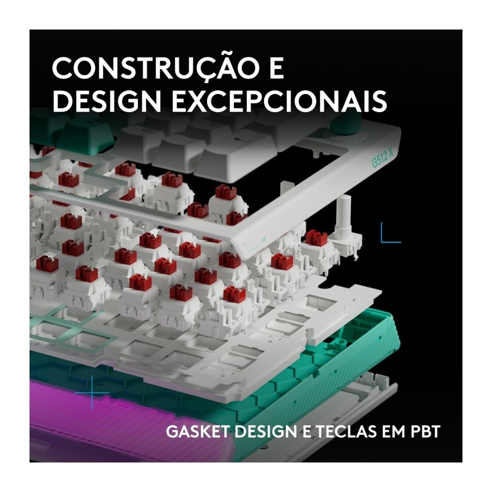 Imagem 10 de 11 do produto Teclado Magnético Mecânico Gamer Logitech G512 X 98, Hot swappable, RAPID TRIGGER, RGB LIGHTSYNC, PC e Mac, Layout US - 920-013996
