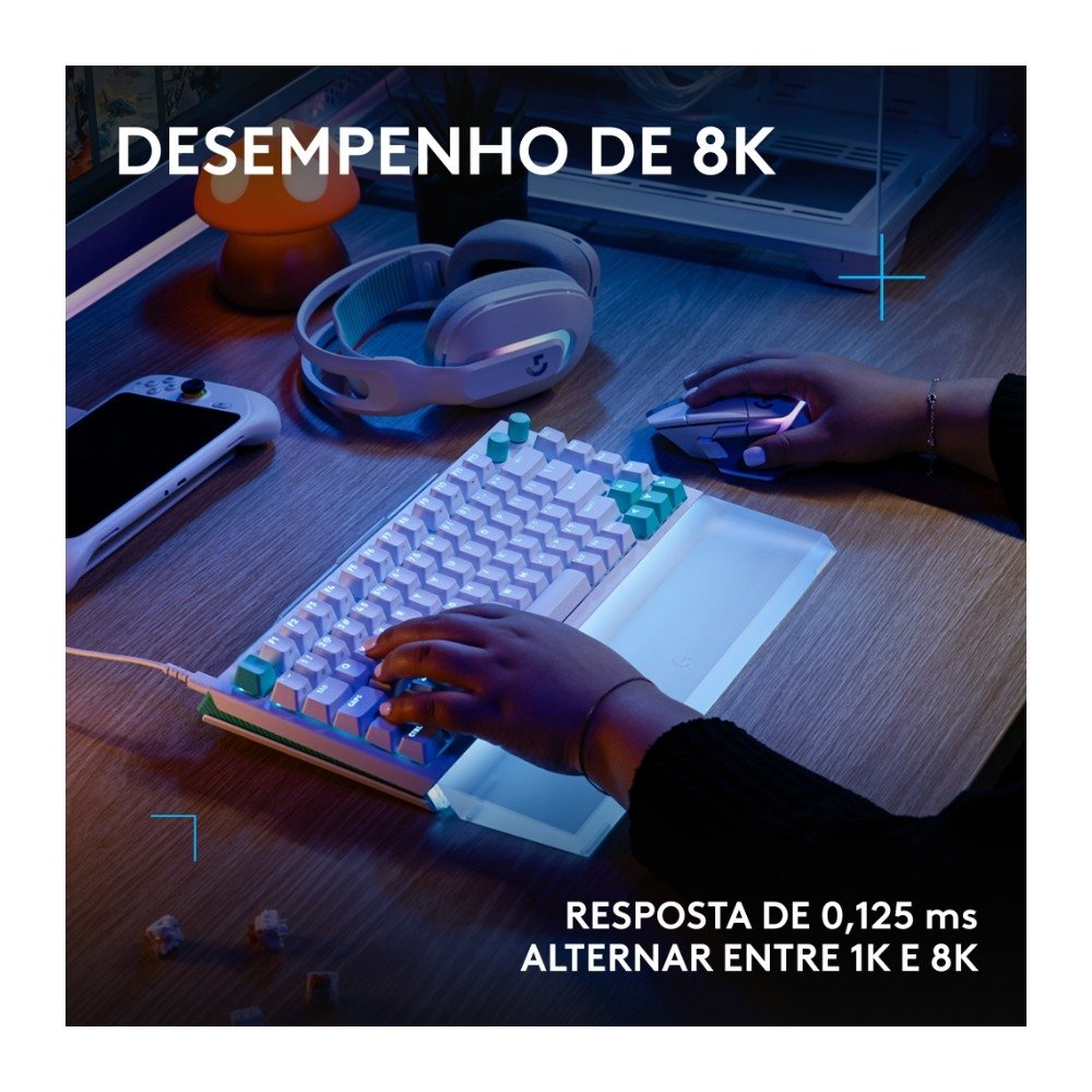 Imagem 2 de 11 do produto Teclado Magnético Mecânico Gamer Logitech G512 X 98, Hot swappable, RAPID TRIGGER, RGB LIGHTSYNC, PC e Mac, Layout US - 920-013996
